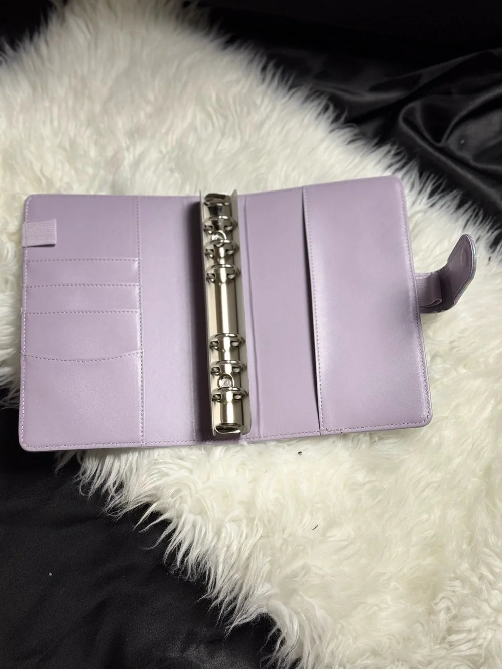 Iridescent Lavender faux leather binder/ budget binder A6 size